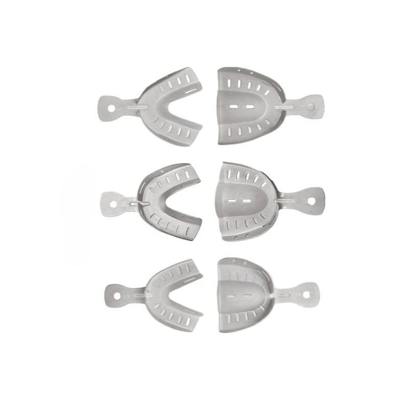 10 Pairs Aluminium alloy Dental Upper Lower Impression Trays Autoclavable Teeth Tray Teeth Holder Lab Equipment Dentist Tools