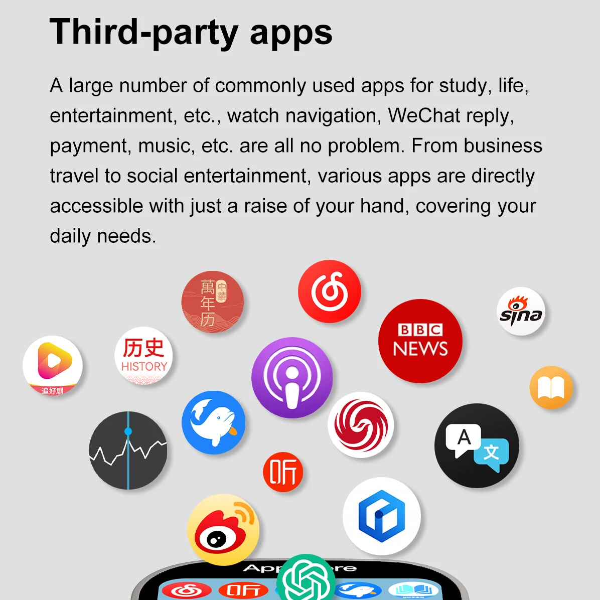 DT Ultra 3 Smartwatch Amoled Screen 4GB MP3 MP4 Player Bluetooth Network Sharing APP Store ChatGPT Smart AI Watch Men Sportwatch