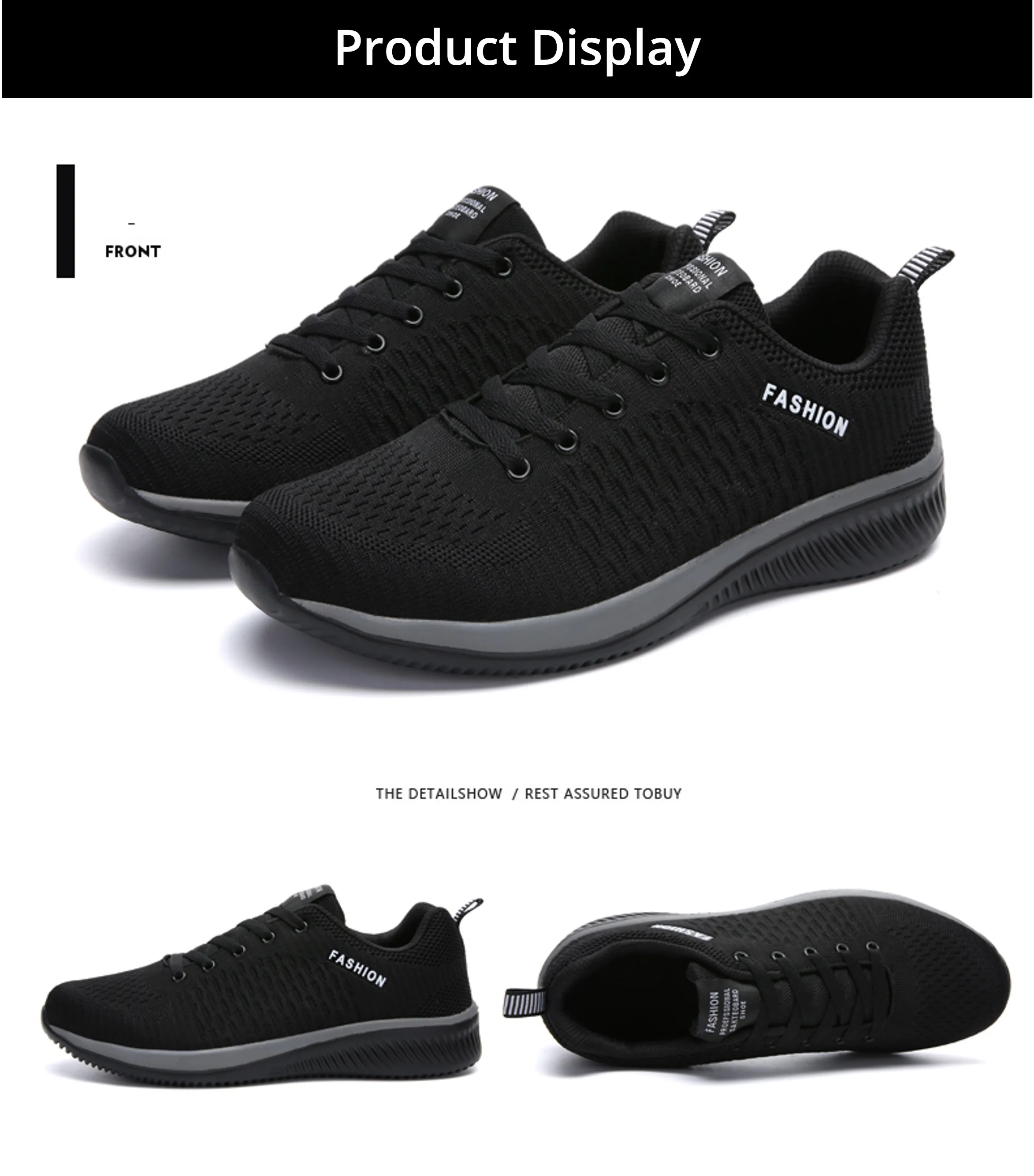 Men Sport Shoes Lightweight Running Sneakers Walking Casual Breathable Shoes Non-slip Comfortable black Big Size 35-47 Hombre