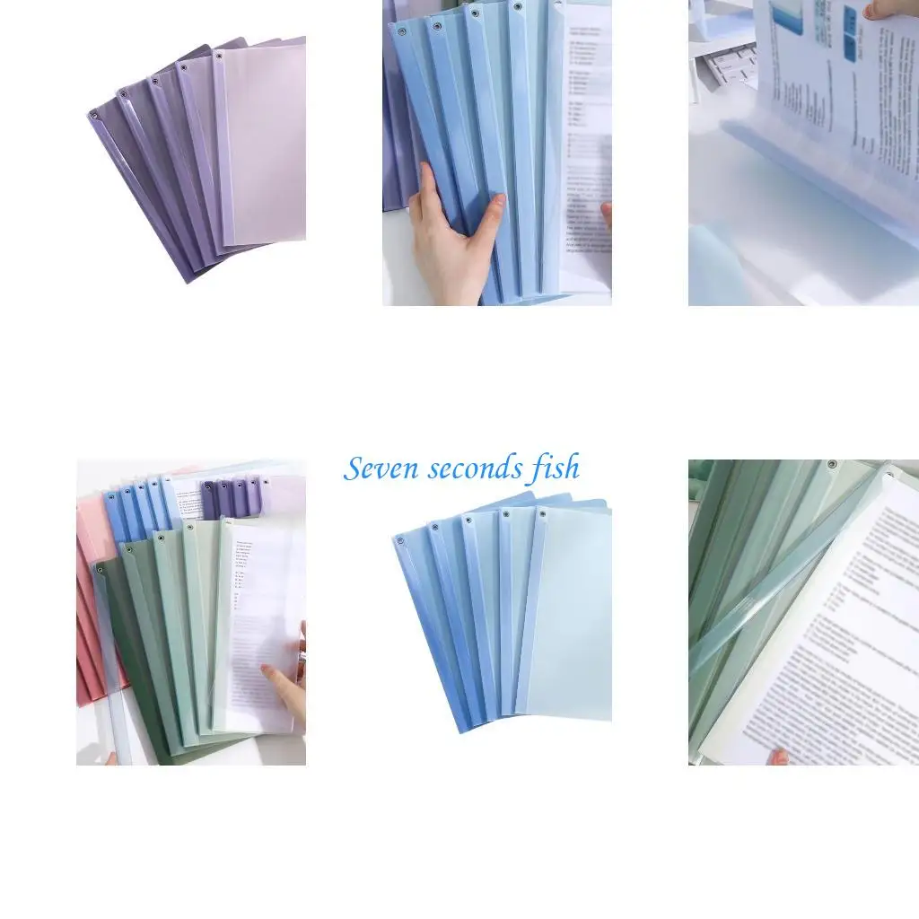 

L74B 5Pcs Clear File Sleeve with Long Clamp Document Test Paper Organizers Large Capacity Filing Folder for Sutdent Teacher