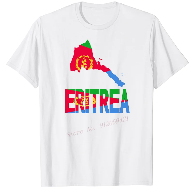 Big Size Cotton Short Sleeve T Shirt Eritrea Map Eritrean Flag Africa Fashion Graphic T Shirts Summer New Shirts And T-Shirts