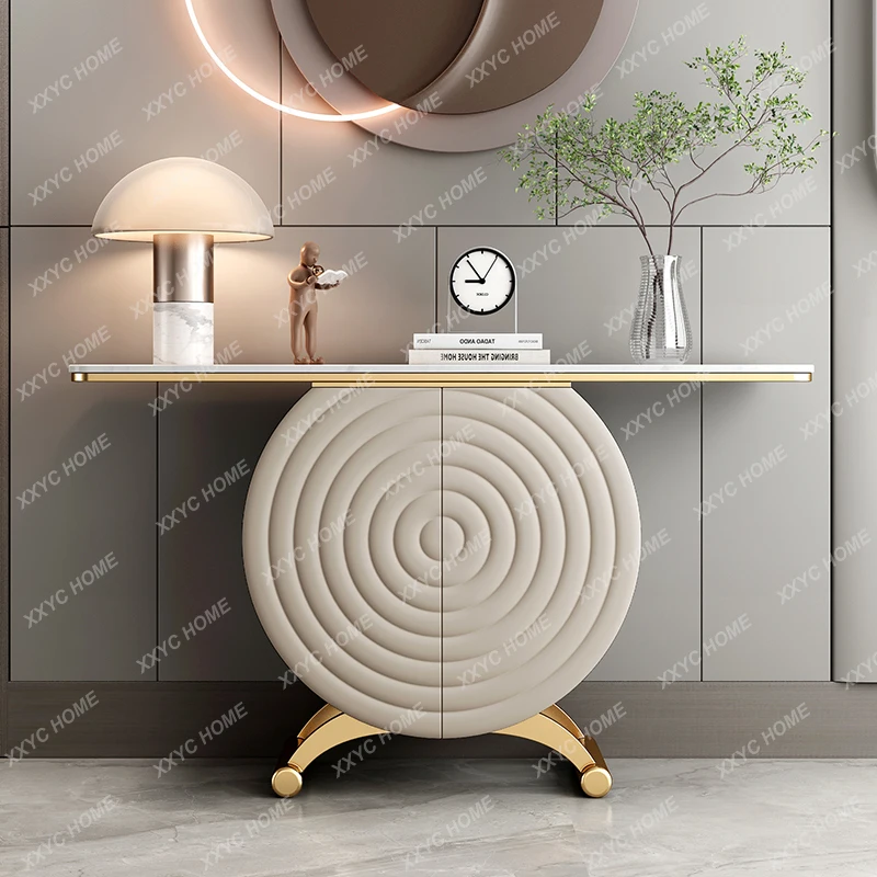 

XX light luxury enchanting art rock slab living room decoration foyer strip case corridor entry end view platform