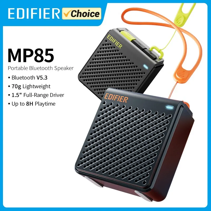 Edifier MP85 altoparlanti Bluetooth portatili altoparlante da campeggio Wireless Stereo 70g leggero 8H riproduzione impermeabile