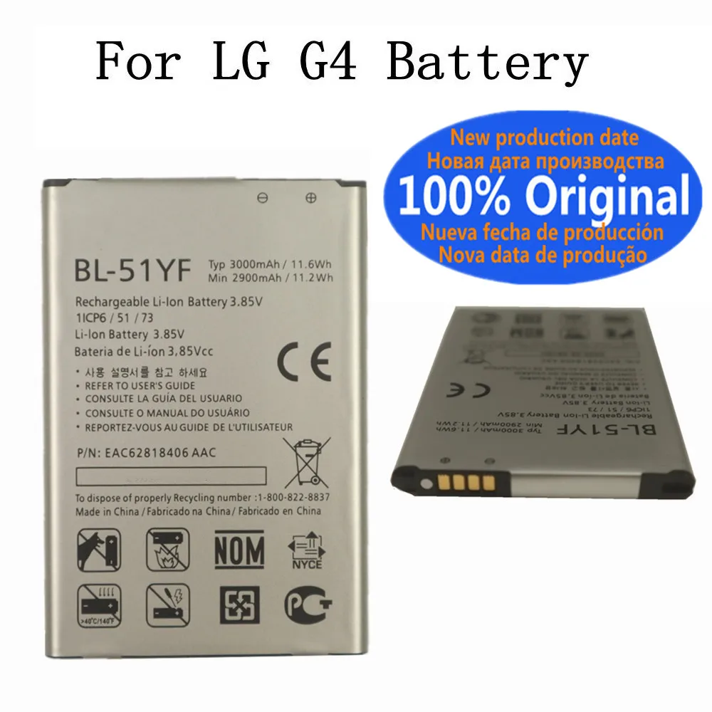 Phone Battery For LG V10 V20 V30 V40 V50 G7 ThinQ G3 G4 G5 K7 K8 K10 K20 Plus Leon Tribute 2 5 Optimus LTE 3 L7 2 F3 F5 Google 2