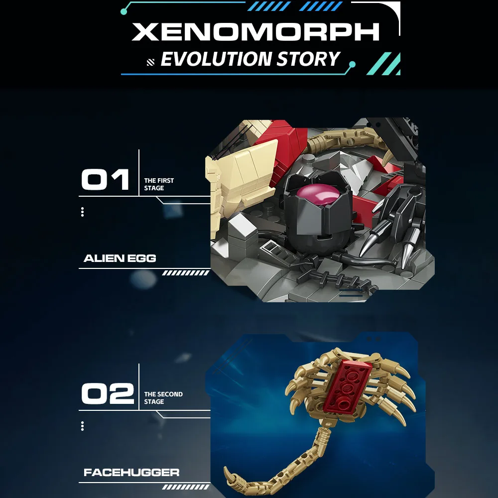 creative expert Battle robot Alien moc Building Block Xenomorph model toy Star Beast birthday New Year gifts Christmas 882pcs