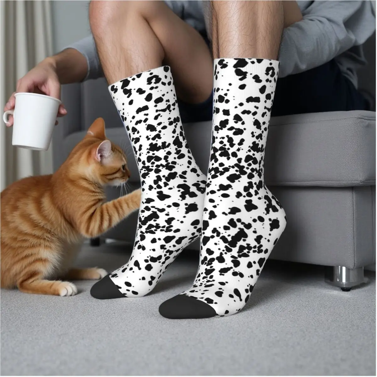 

Носки с текстурой собаки далматина, супер мягкие чулки в стиле Харадзюку, всесезонные длинные носки, аксессуары для подарка на день рождения унисекс