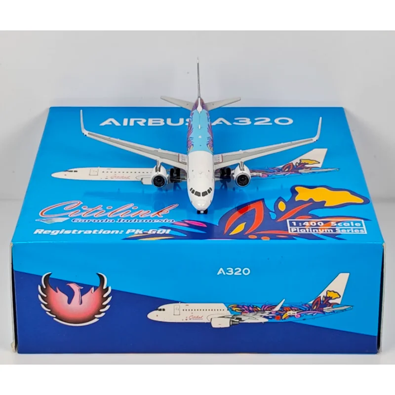 فينيكس 1/400 مقياس اندونيسيا Liancheng الهواء A320 PK-GQI دييكاست سبيكة نموذج طائرة جمع زخرفة الزخرفية