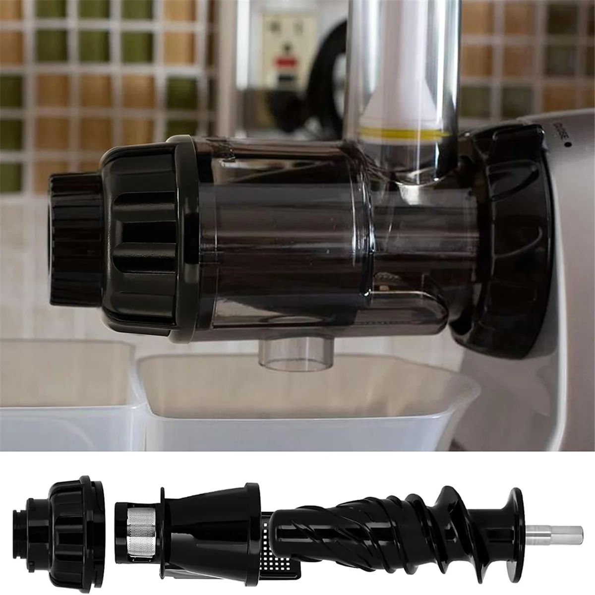 N85R Juicing Auger End Cap and Juice Screen for Omega Juicer Body Replacement Parts NC900HDC NC800HDS 8006 8005 8004 8003