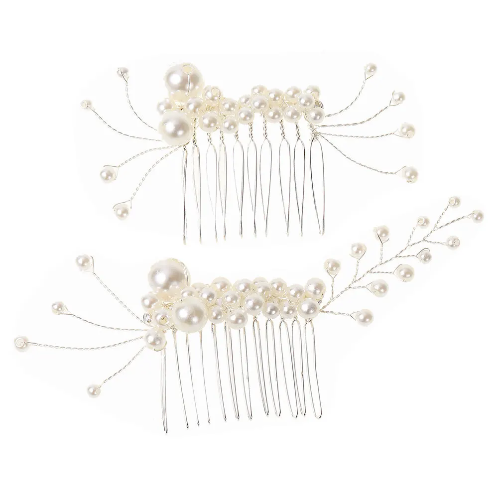 2 pezzi di perle sposa copricapo da sposa accessori da sposa capelli pettine per capelli da sposa pettine clip per le donne festa di nozze ballo di fine anno