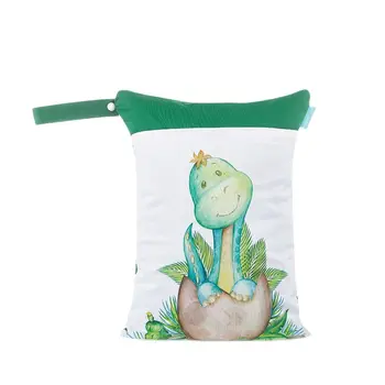 HappyFlute nuova stampa digitale 30*40CM 2 tasche Wetbag manico a scatto riutilizzabile impermeabile modello di cartone animato borsa per pannolini bagnata e asciutta