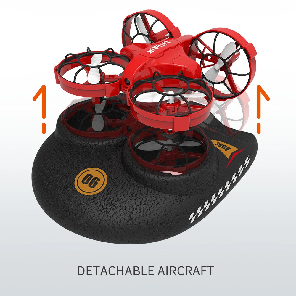 JJRC-Drone à 4 rotors avec plusieurs modes de jeu pour enfants, jouet 3 en 1, mer flottante à 2.4 °, terre et air, 360G