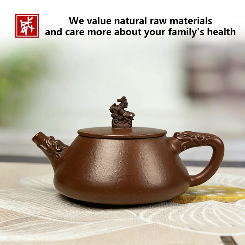 Handcrafted Original Chinese Yixing Purple Clay Teapot Zisha Kettle Breathable Daily Brewing Pot Premium Gift for Tea Lovers
