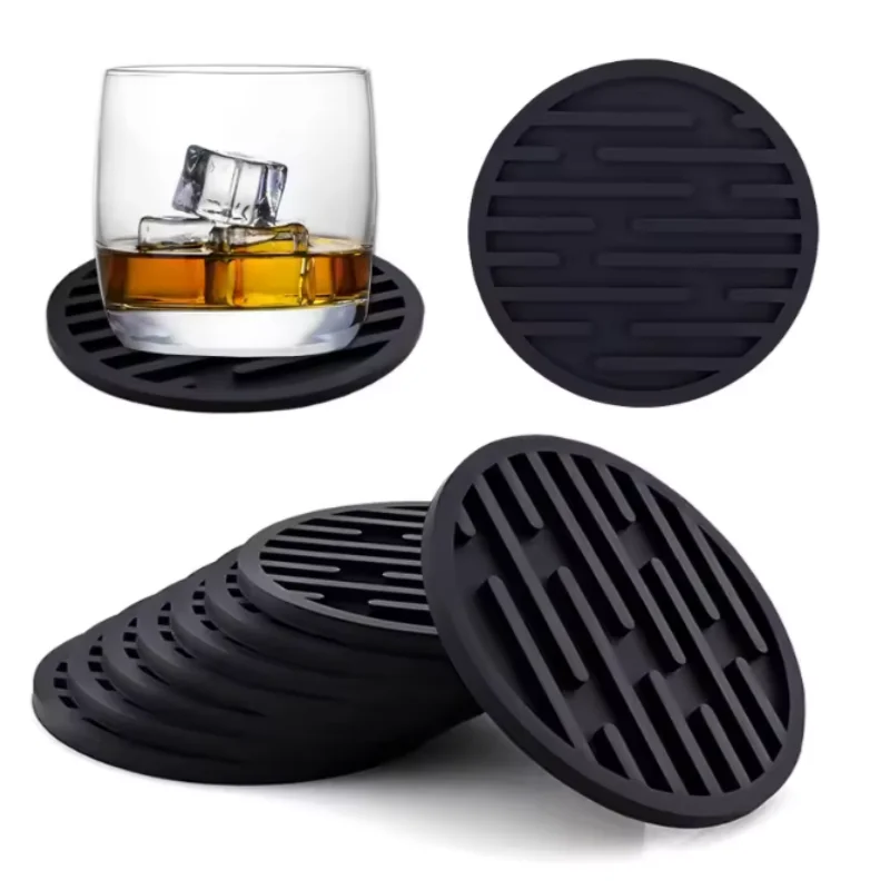 

1pc 10cm Silicone Coasters Round Heat Resistant Rubber Tea Cup Mat Table Mat Drink Coffee Mug Glass Beverage Holder Pad Decor