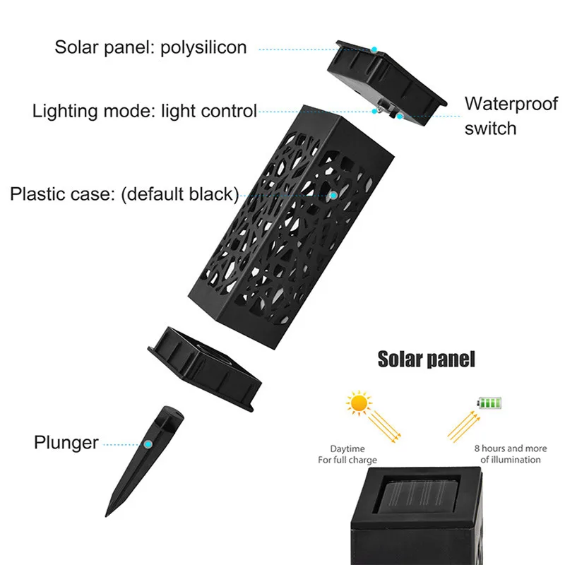 Solar LED Garten Licht Im Freien Wasserdichte Hohl Rasen Lampe Stakes Licht Licht-Controll Induktion Lampe für Garten Dekoration