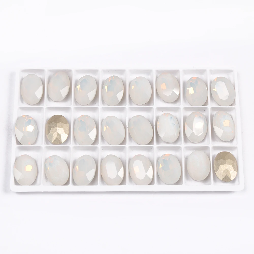 Weißer Opal Nähen auf ausgefallene Strass steine, DIY Näh zubehör, Zubehör Dekoration Glasperlen, Pointback-Kristalle für Kleidungs stück – Detail 19