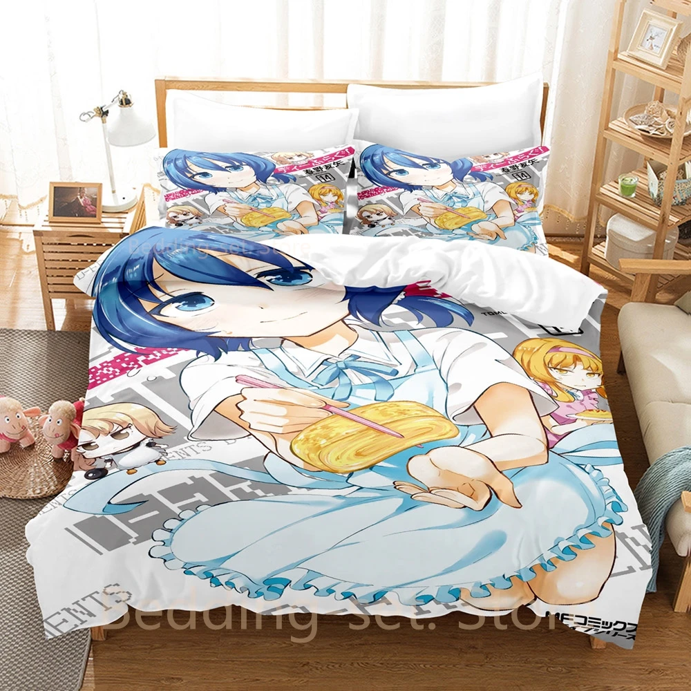 3d Print Anime D-Frag! Bedding Set Duvet Cover Comforter Bed Set Quilt Cover Pillowcase King Queen Twin Size Boys Girls Adult