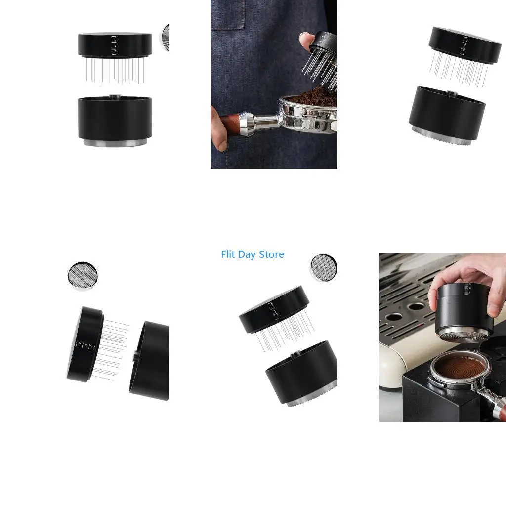 F92C Coffee Distributor And Tamper Tool With Ergonomic Handle Coffee Distribution Tool For Perfect Espressos Grounds