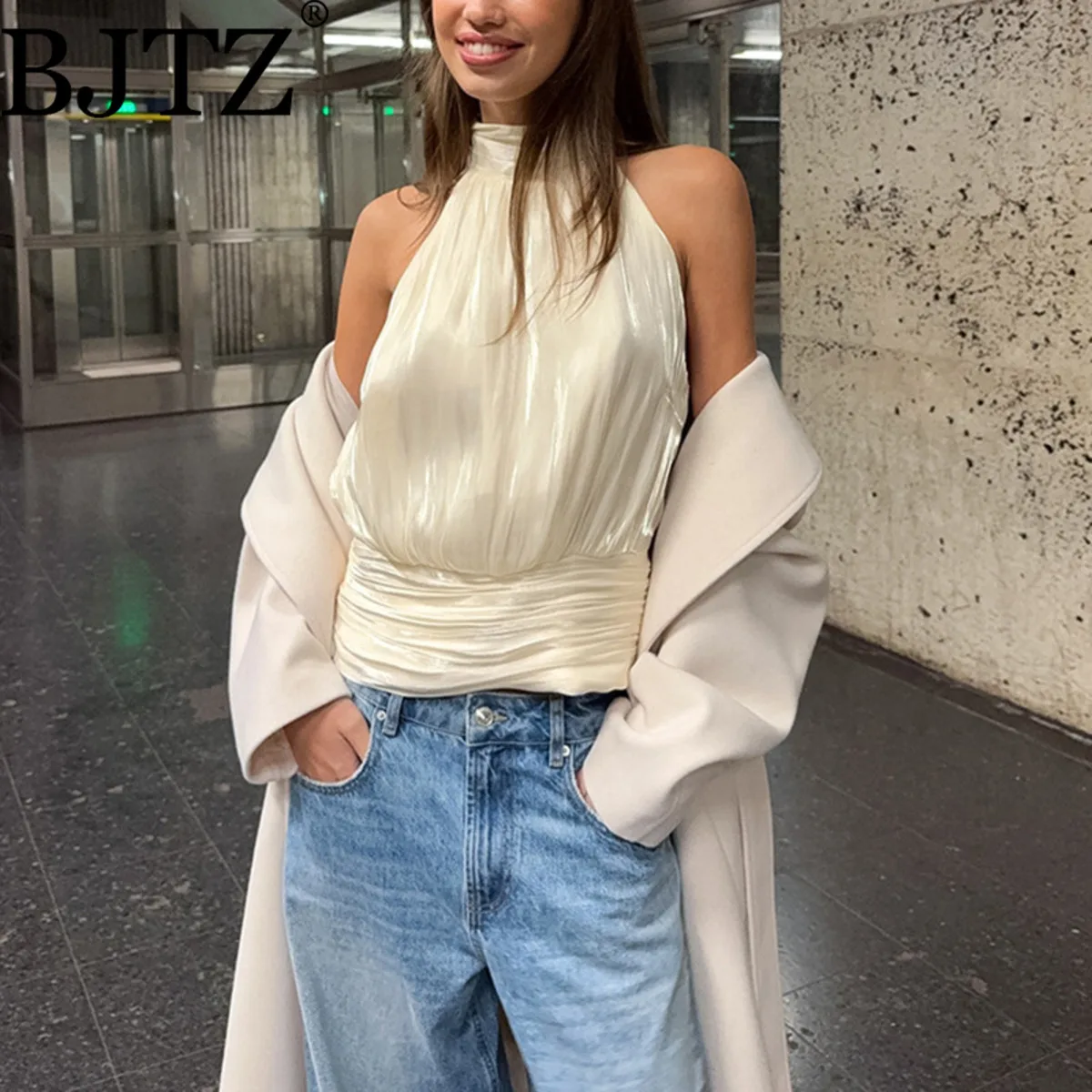 

BJTZ Сексуальный топ-халтер в стиле Pure Desire с утягивающим эффектом на талии, новинка весны 2026, модный элегантный жилет для женщин