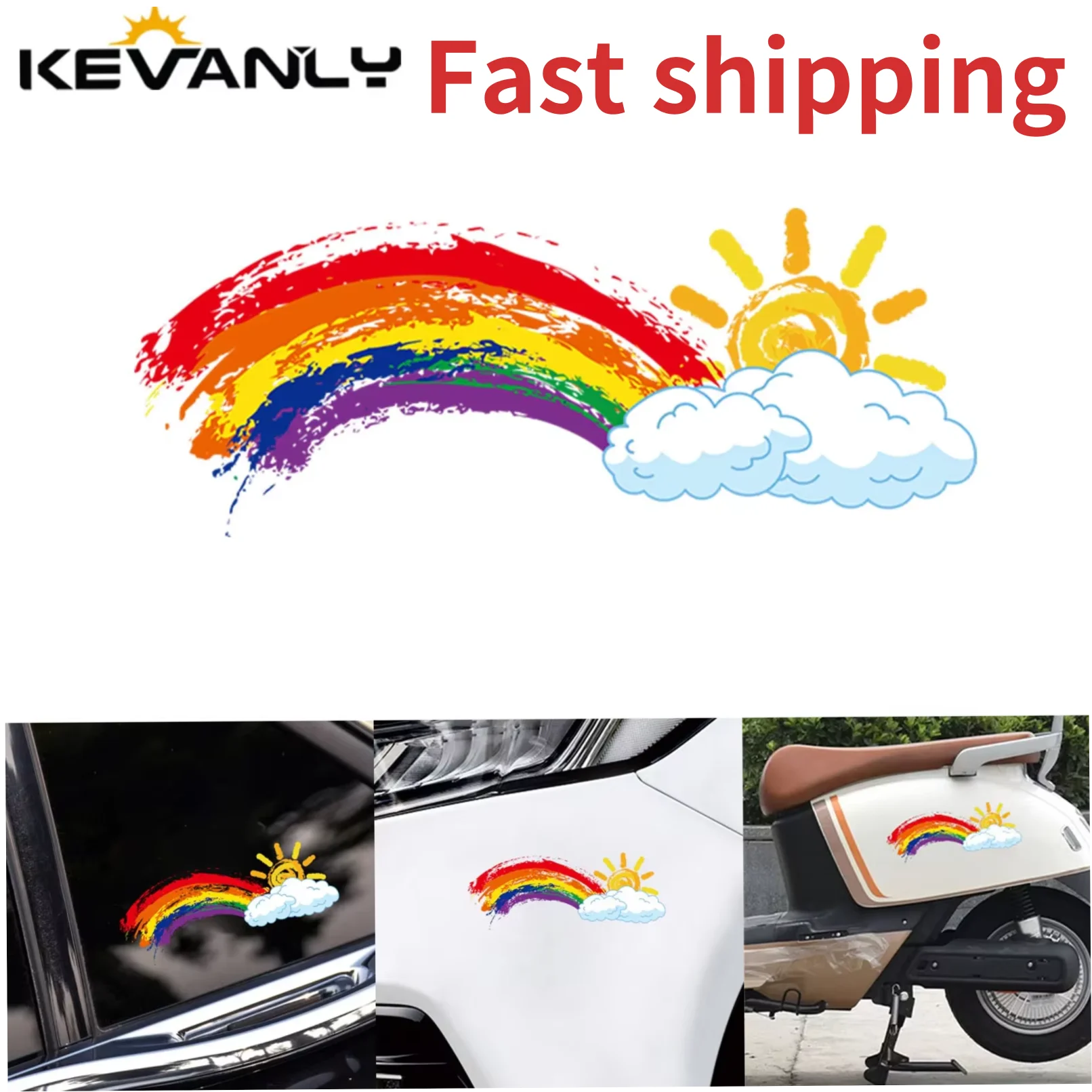 1pcs Motorbikes Car Definition Ink Rainbow Sticker Car-styling Sticker Car Decoration Masking Scratches Car Bumper Laptop Decals