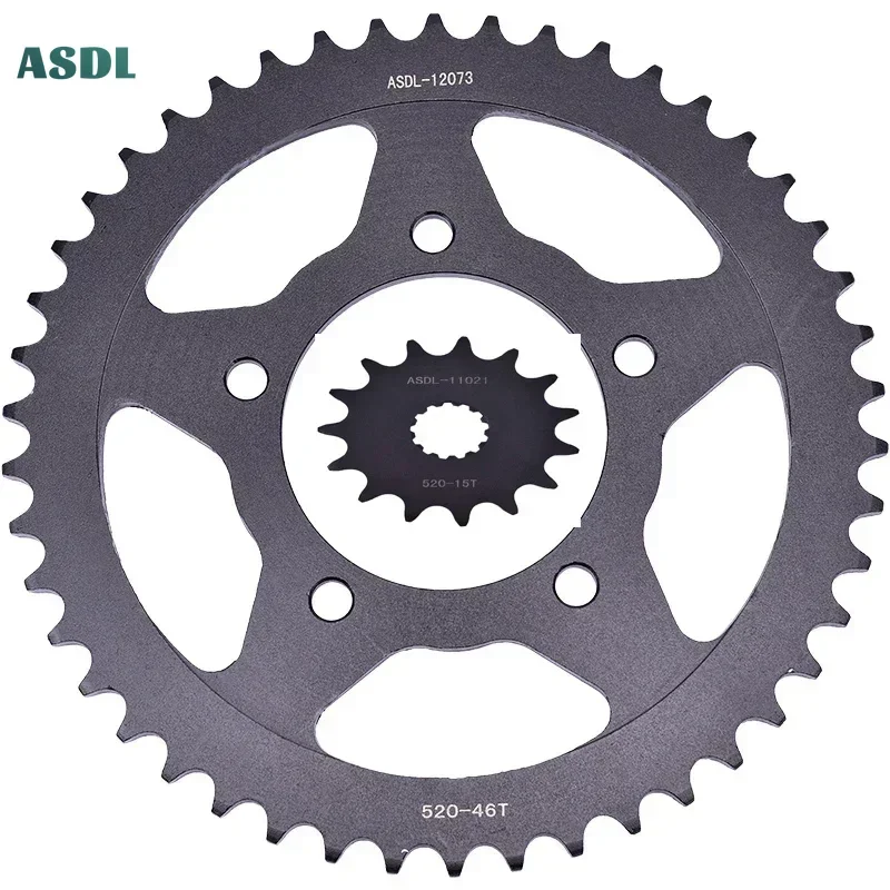 520 15T 46T Motorcycle Front Rear Sprocket For SUZUKI SFV650 2009-2015 SV650 2016-2022 SFV 650 SV 650 520-15T 46T Gladius 2013