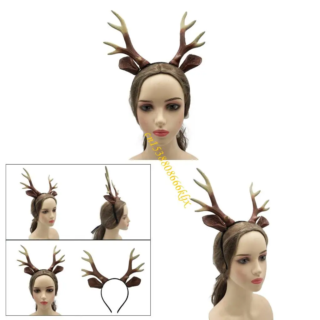 

Reindeer Antlers Headband Realistic Deer Antler Hairband Animal Ears Headband 066C
