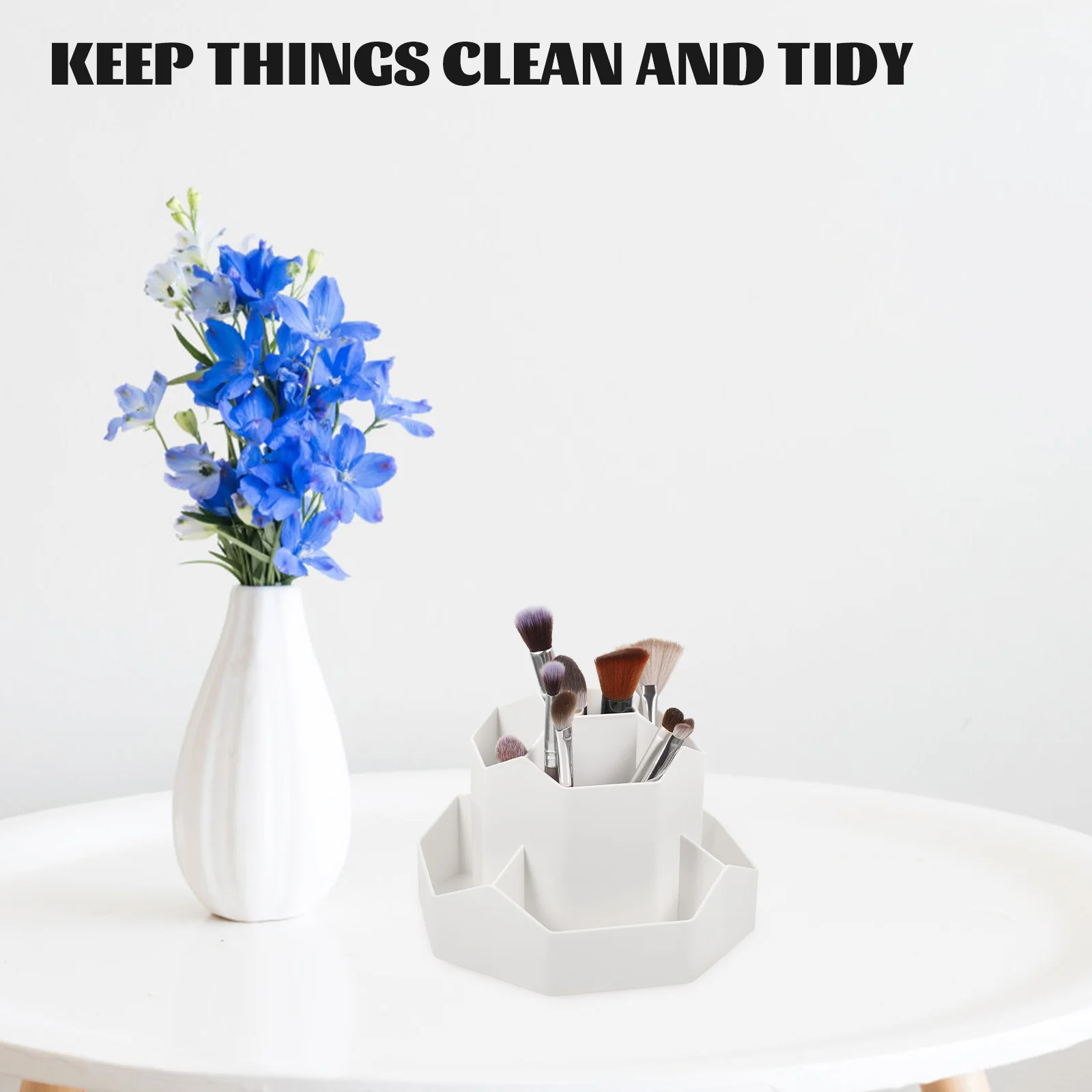 

Multifunction Rotating Brush Holder Desktop Organizer for Pencils Pens Makeup Tools Stationery Supplies Wear-Resistant