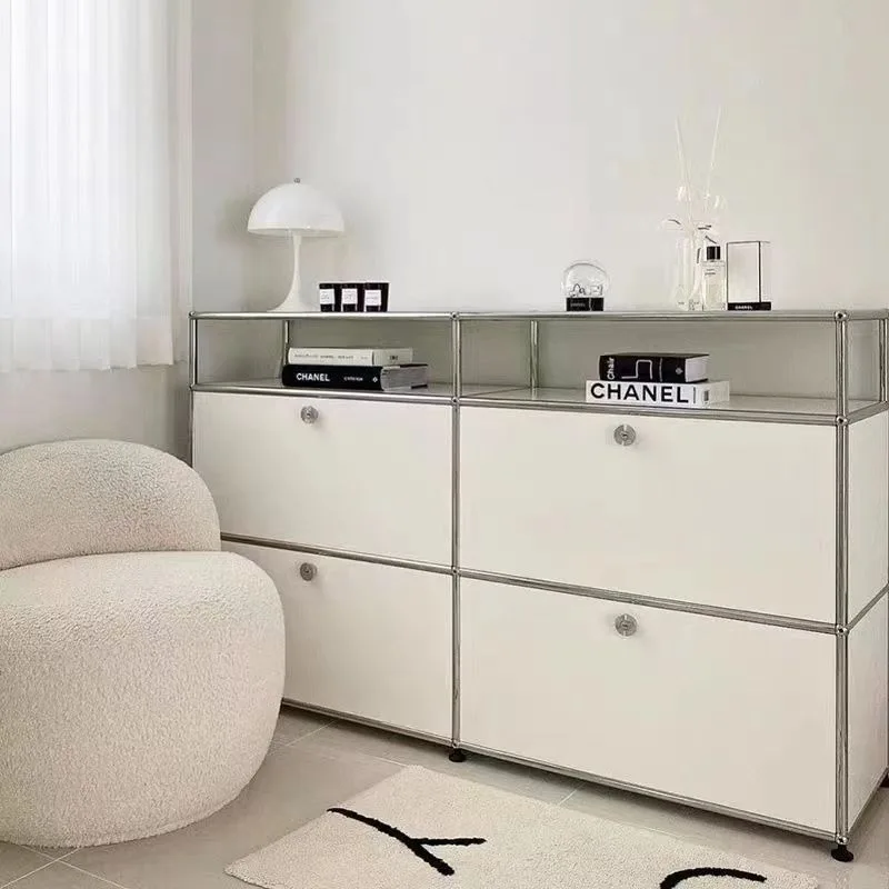 Stainless steel cabinet module dining side cabinet TV  module light luxury simple modern single group metal