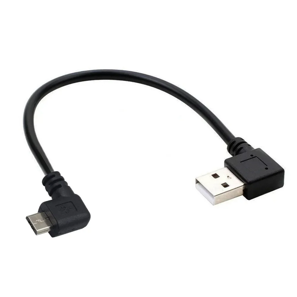 Up Down Left Right Angled Double 90 Degree Micro USB Male To USB Male Fast Data Charge Connector Short Cable Cord 0.15m 0.5m 1m