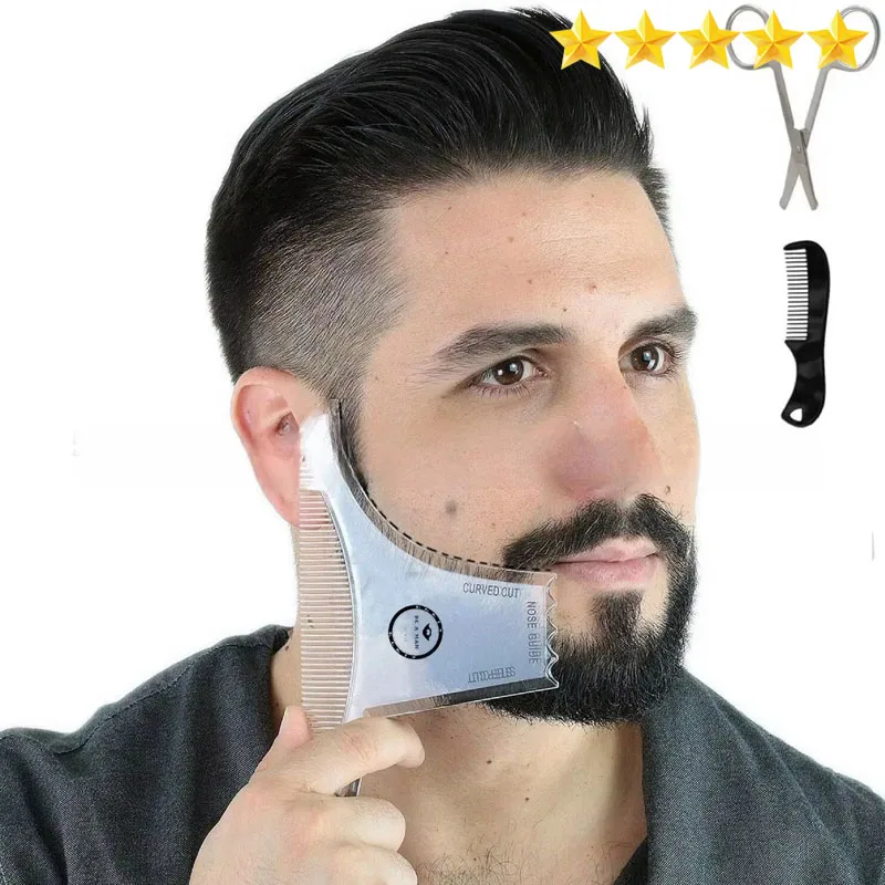 

【Hot sales】3pcs Men's Beard Shaper Tool, Beard Shaping Styling Comb Template For Beard, Beard Clippers,Beard Comb