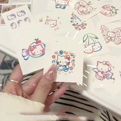 Hello Kitty Sanrio Kawaii Anime Summertime Waterproof Disposable Tattoo Sticker Cute Sweet Cartoon Flower Arm Decal Gifts Girls