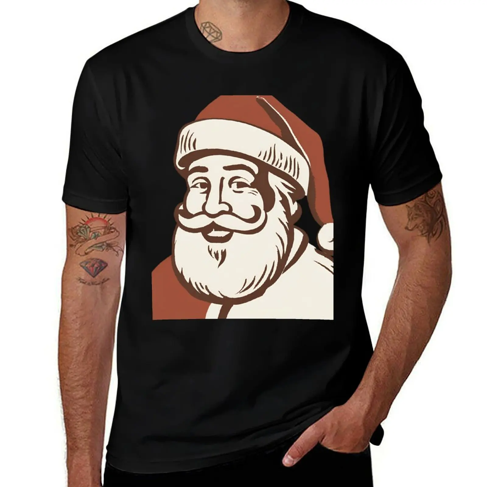 Santa Classic Christmas Jumper Sweater Hoodie T-Shirt Durable Work Wear T-Shirt