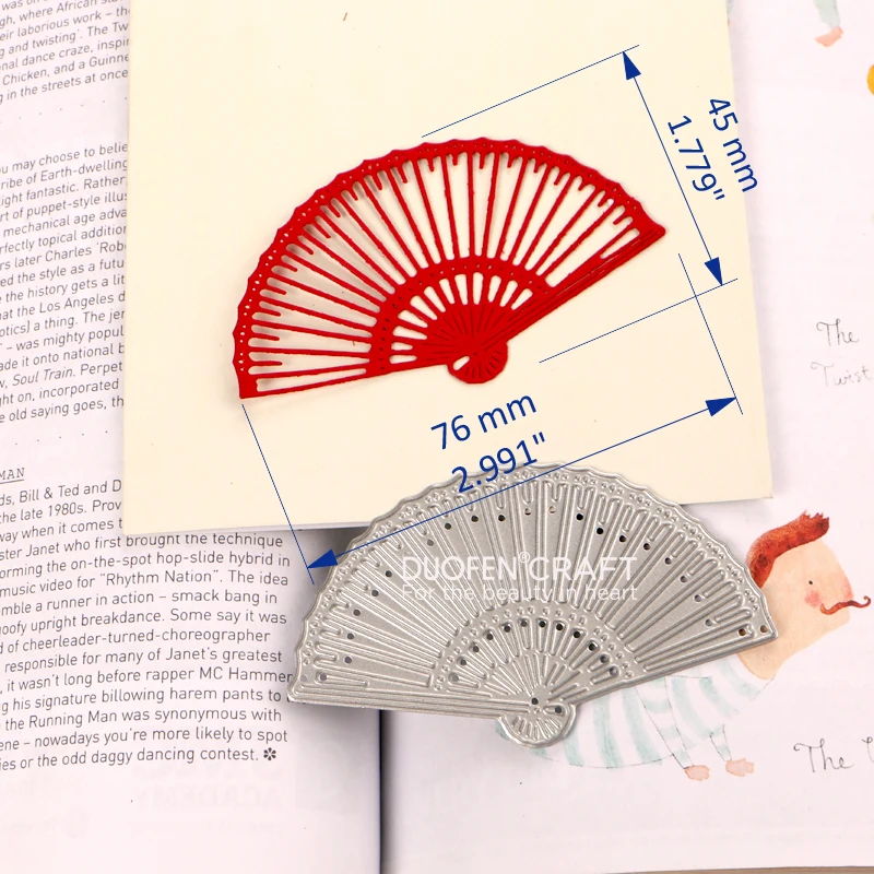 DUOFEN METAL CUTTING DIES Chinese new year Japanese  fan-shaped stencil DIY Scrapbook Paper Album 2022 new