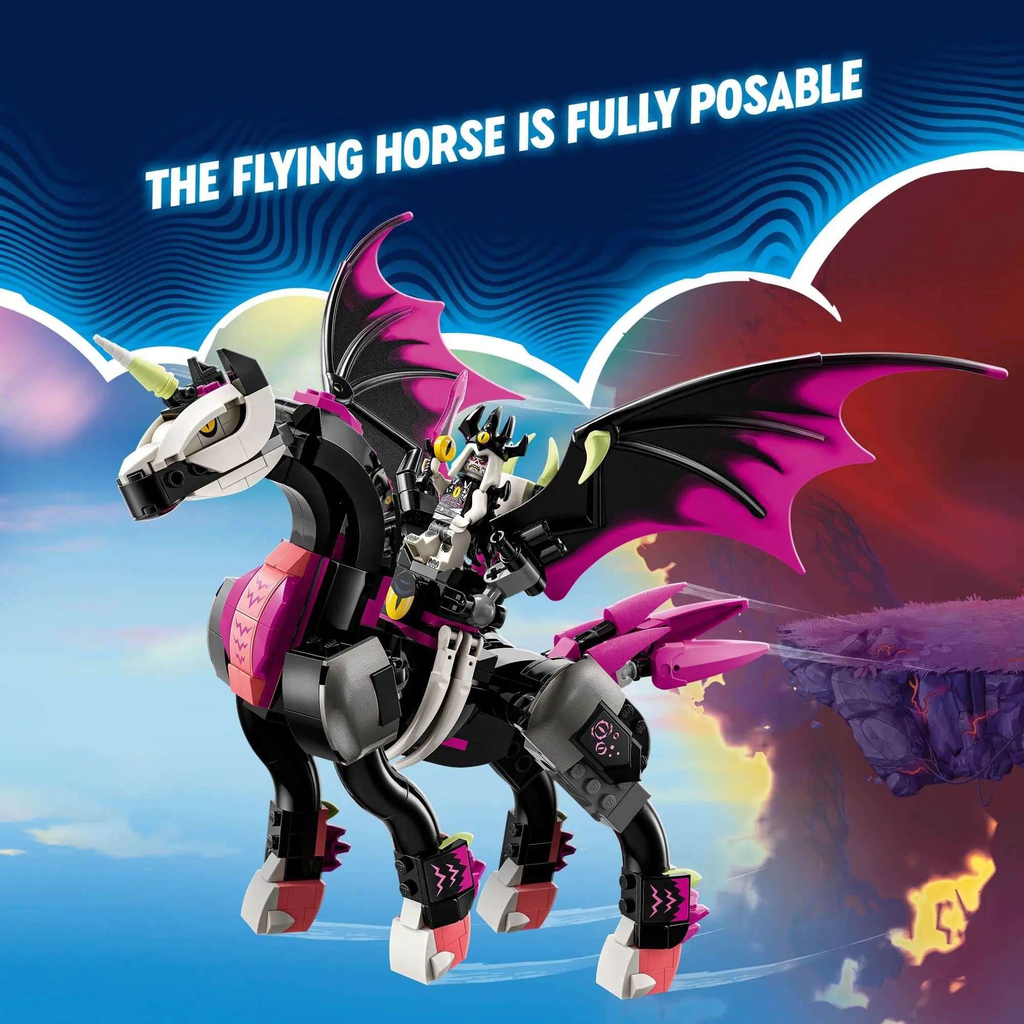 LEGO DREAMZzz Pegasus latający koń 71457 zabawki do budowania zestaw Fantasy figurka stwór dla dzieci dziewcząt i chłopców prezent urodzinowy