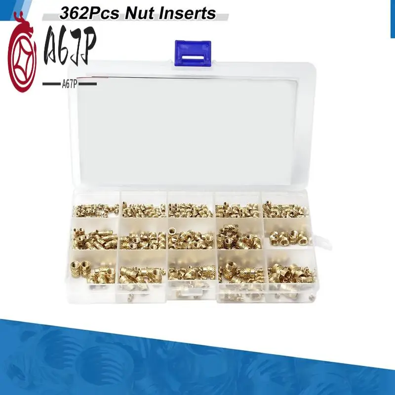 

A67P-362 шт. вставки для гаек, резьбовые вставки M2/M3/M4/M5/M6, инструмент для вставки нагрева, прочная термоустаканная гайка с внутренней резьбой