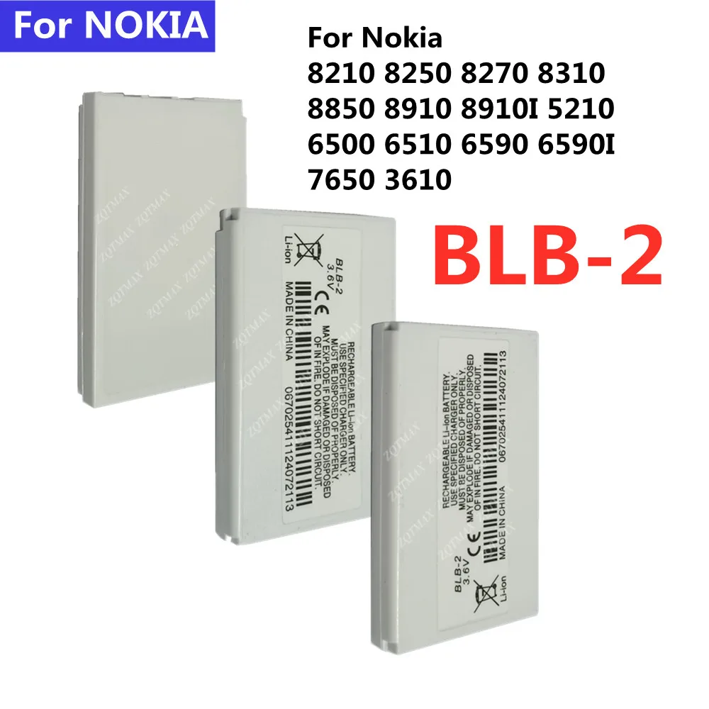 Nowa bateria 1200mAh BLB-2 BLB2 do telefonów Nokia 8250 8210 8270 8290 8310 8390 8850 8910 6500 6510 6590 6590i 7650 3610