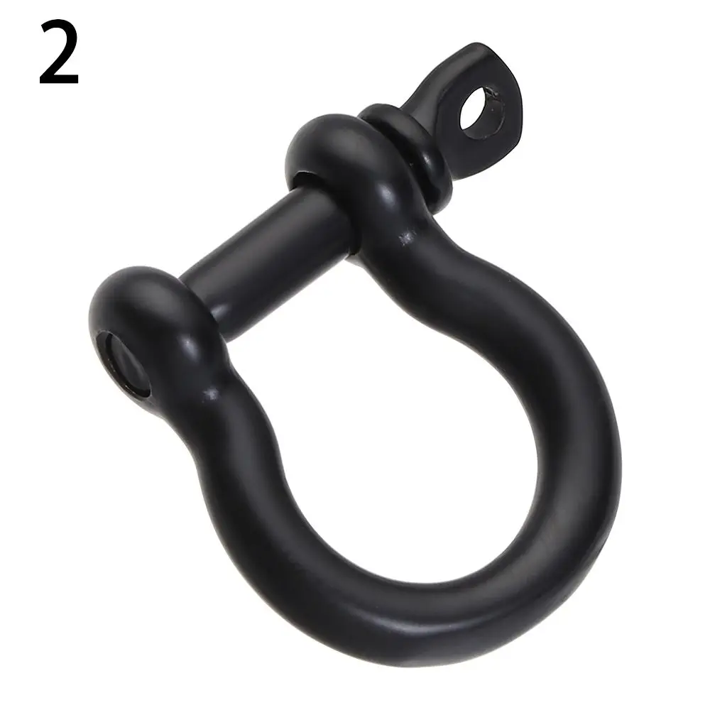 4 Styles Screw Joint Connector Shackle Fob Keychain Hook Solid Carabiner D Bow Staples Key Ring