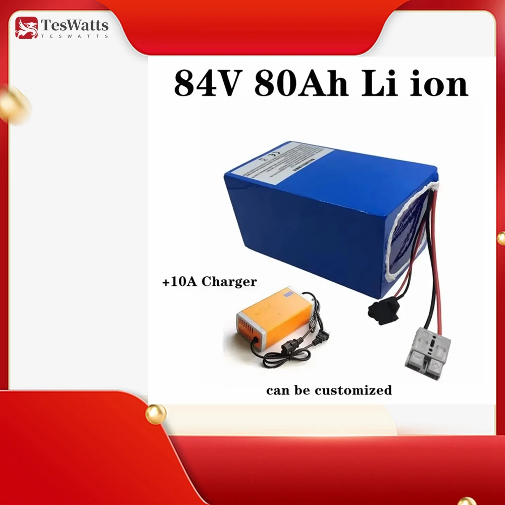 

Teswatts 36v 200ah lithium ion battery 100A BMS li ion battery +10A charger