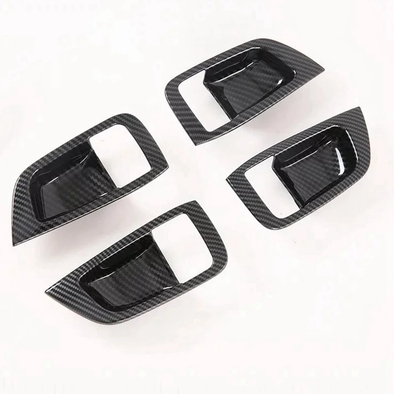 For Mitsubishi Pajero Sport 2020 8PCS Carbon Fiber ABS Car Door Handle Bowl Protector Cover Trim Moldings Car Styling