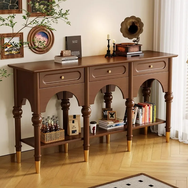 

Medieval style home entrance cabinet, retro side cabinet, French cabinet, aisle entrance table, shelf, bucket cabinet
