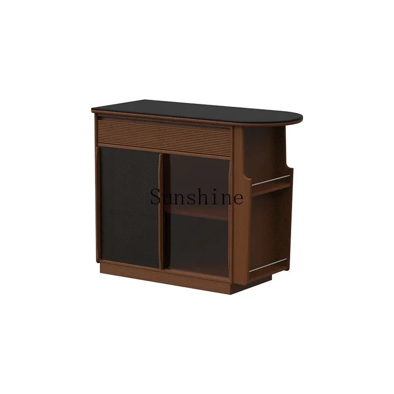 

Solid wood rock slab living room partition balcony island entrance storage side cabinet