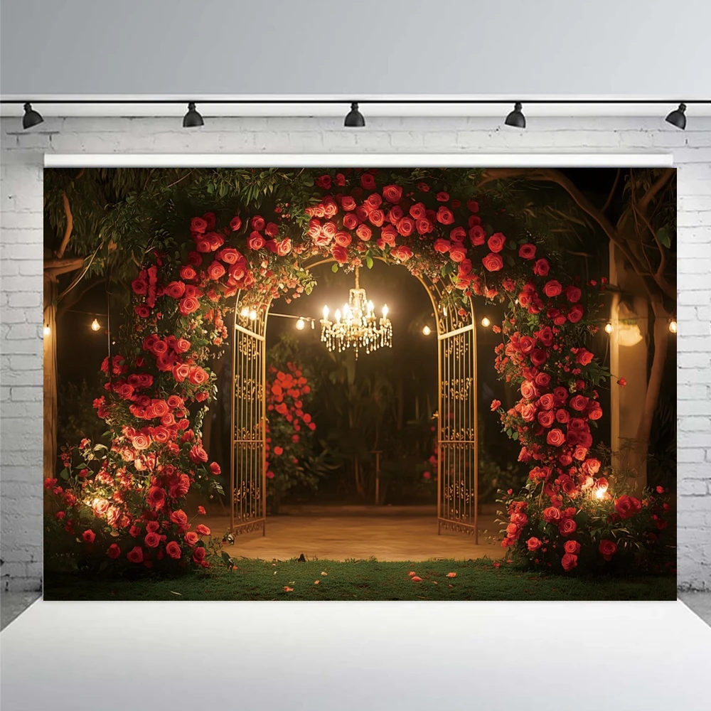 Dreamy Garden Rose Flowers Photography Background Spring Valentine's Day Bridal Shower Wedding Party Decor Backdrop Photo Studio