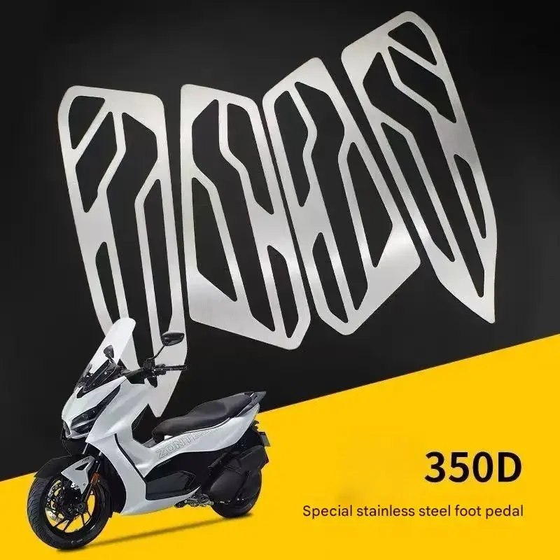 【Supreme quality】Special stainless steel brushed pedal pads for ZONTES 350E/D/M/E motorcycle modification, anti-slip type.
