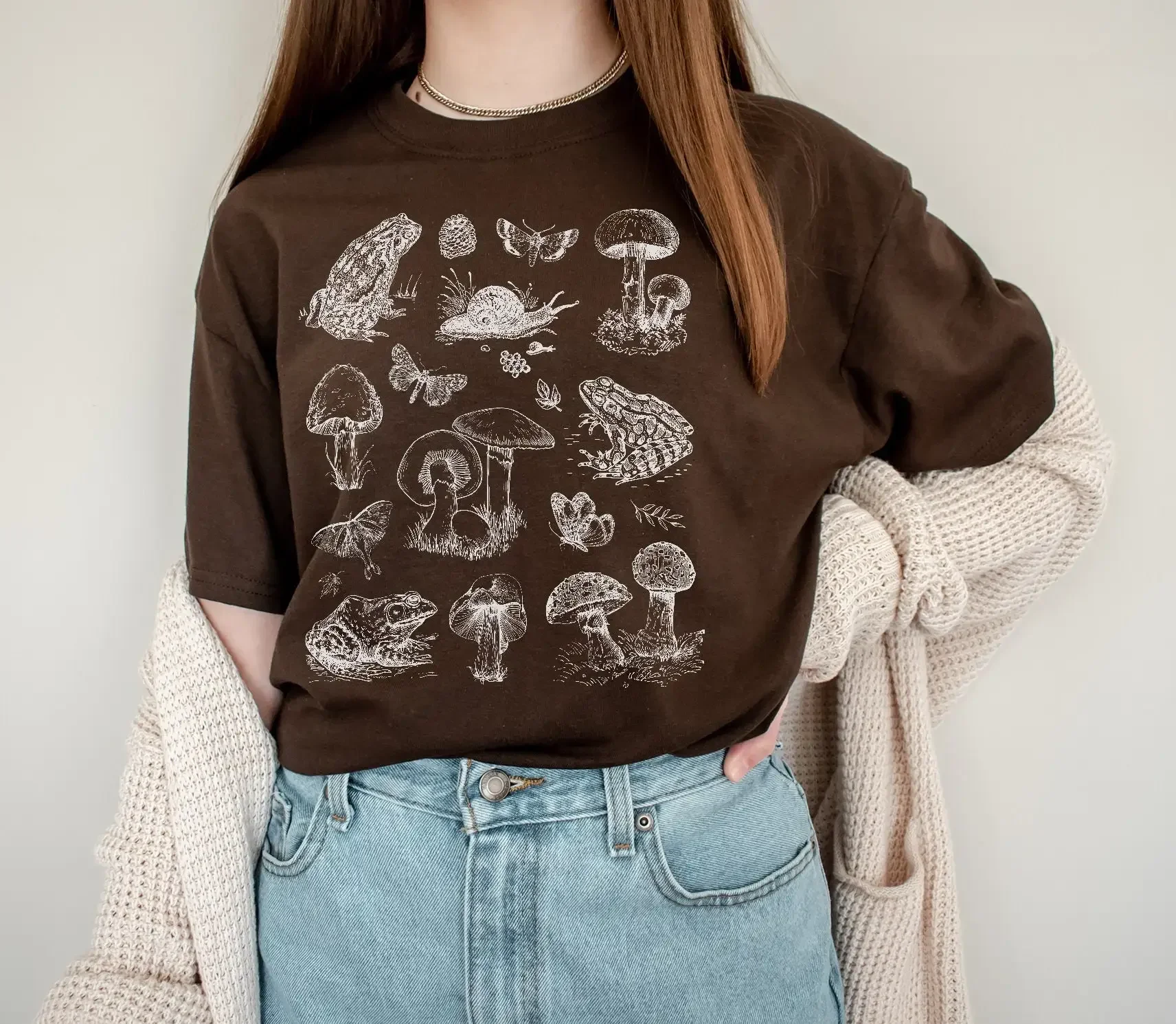 Mushroom T Shirt Frog And Toad Dark Cottagecore Sweater Goblincore Clothing Lover Indie Clothes Alt