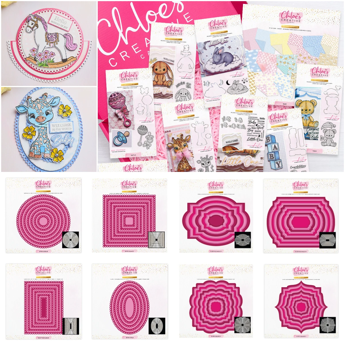 

2026 New Chloes Baby Collection Sentiment Cutting Dies Stamps Scrapbook Diary Embossing Template DIY Greeting Card Decoration