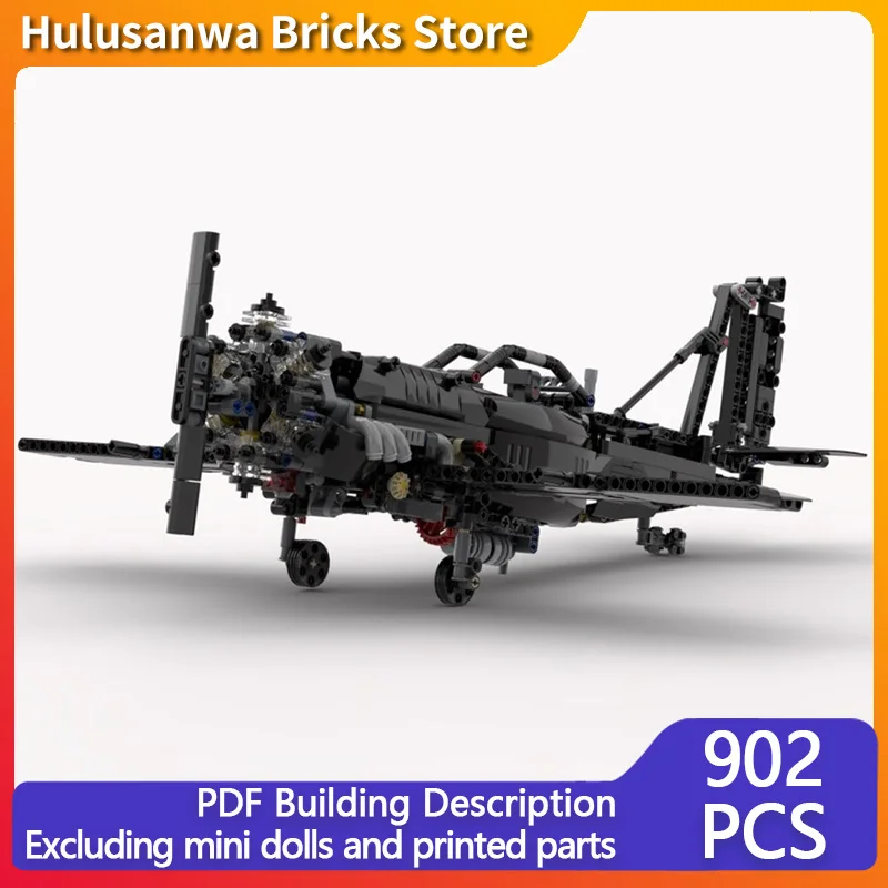 

Propeller Airplane Model MOC Building Bricks War Equipment Modular Technology Gifts Holiday Assemble Children Toys Suit
