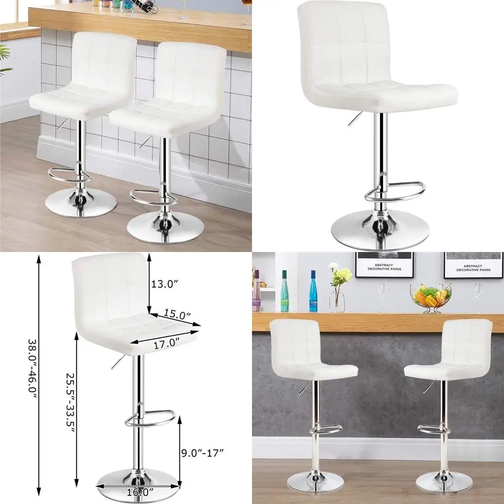 

Bar Stools Sillas Para Barra AltaAdjustable Bar Stools PU Leather Swivel Kitchen Counter Pub Chair taburete chaises chair