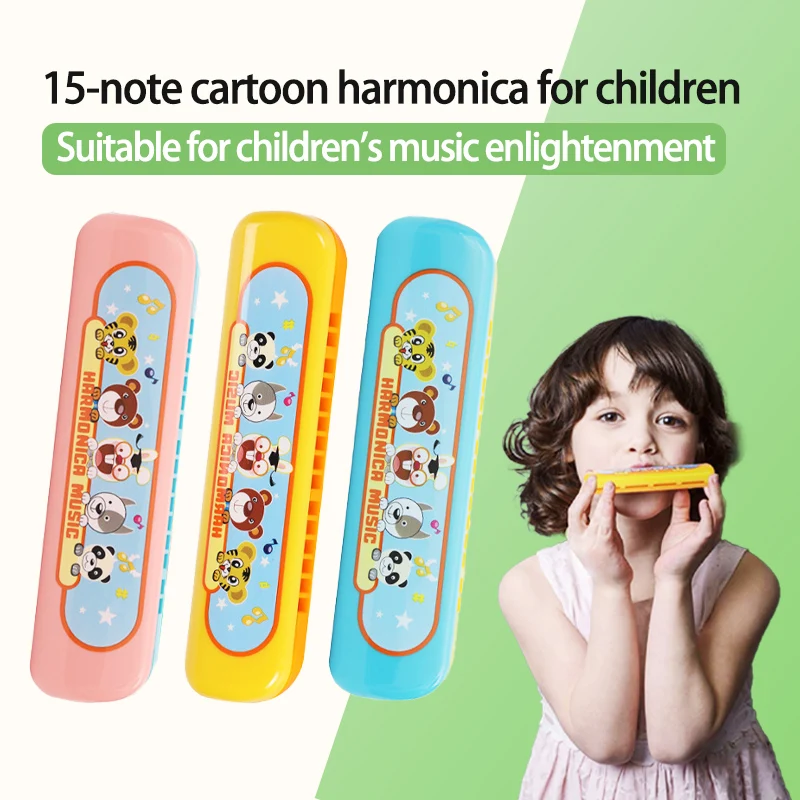 Dr. Rabbit Children's Harmonica, Fifteen Holes, Smooth Shape, Beginner Instrument for Students, Kids' Entry-Level Musical Instrument, Kindergarten Teaching Aids, Enlightenment Harmonica, Children's Musical Instrument