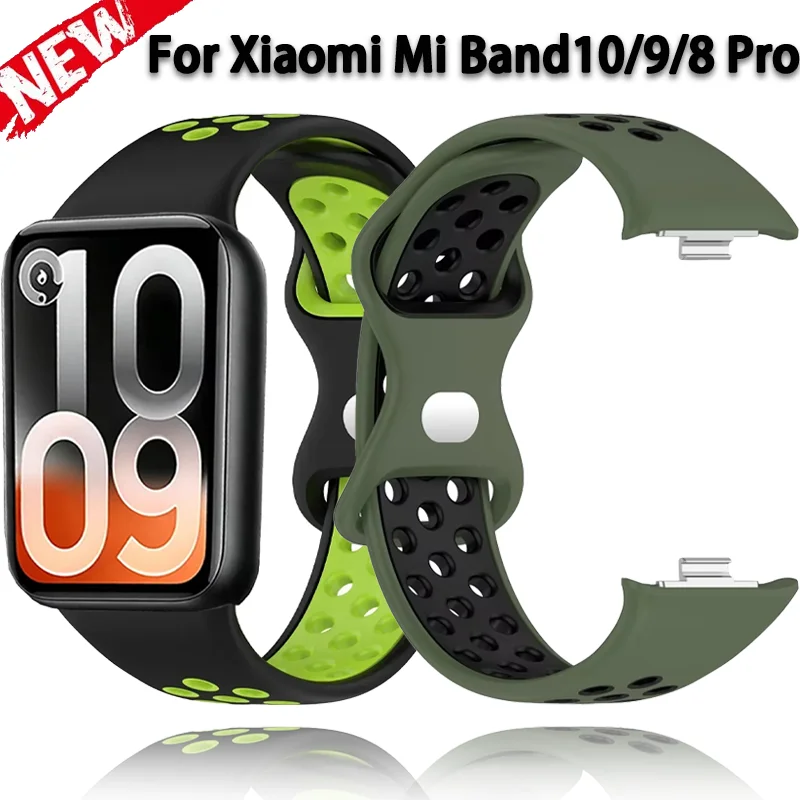 Silikonarmband für Xiaomi Mi Band 10 Pro 9 Pro 8 Pro Zweifarbiges Weiches Komfortables Armband Redmi Watch 6 5 4 Atmungsaktives Armband