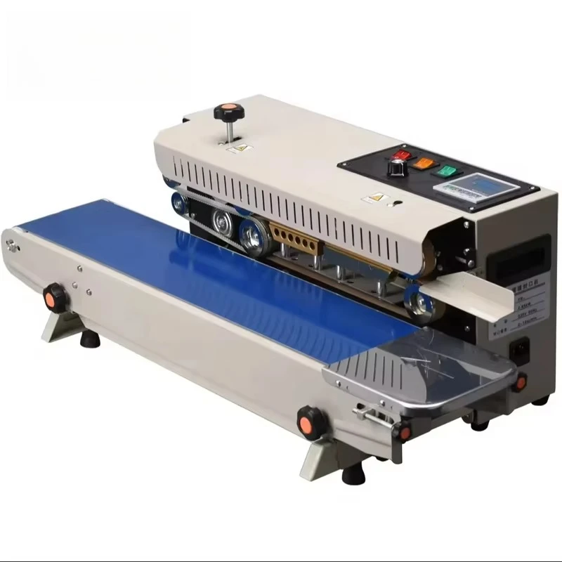 Horizontal continuous belt sealing machine, automatic plastic bag heat sealing machine, food packaging sealing machine
