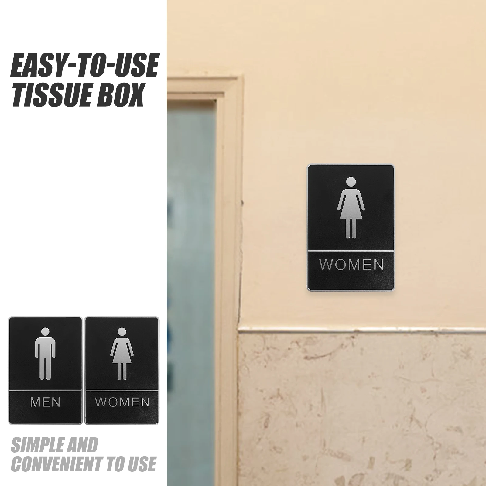

2 Pcs Soap Dispenser Toilet Signage Miss Woman Abs Men and Women Bathroom Signs